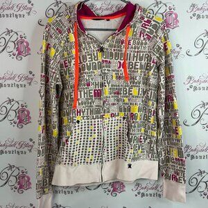 Hurley sweater vintage y2k writing logo neon accents Multicolor Graphic Hoodie